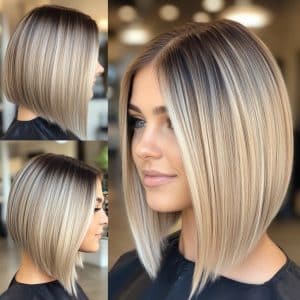 Icy Blonde Graduated Bob Hair
