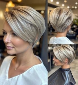 Icy Blonde Pixie Bob Hair