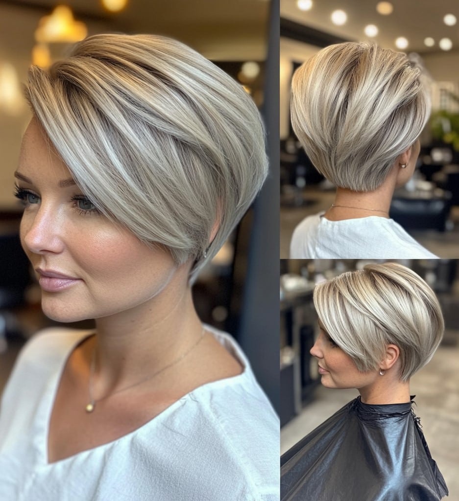 Icy Blonde Pixie Bob Hair