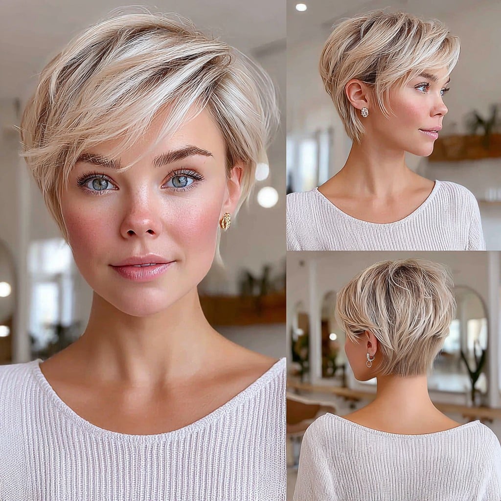 Icy Blonde Pixie Hair