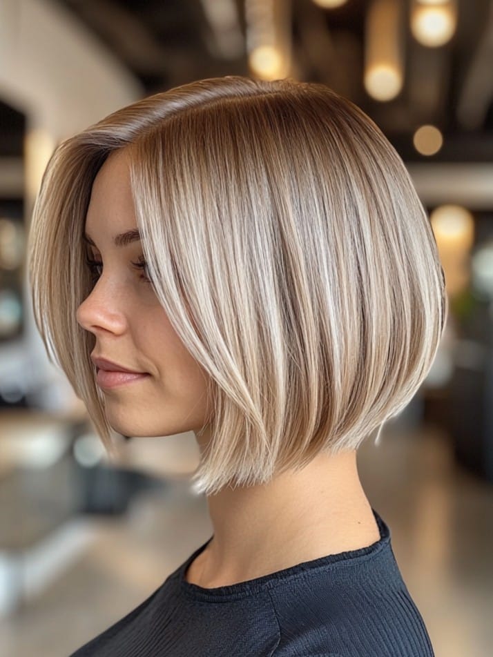 Icy Blonde with Cool Beige Lowlights