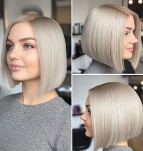 Icy Pearl Blonde Bob Hair