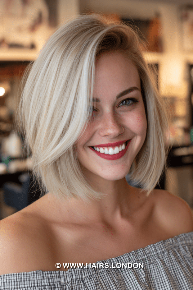 Icy Pearl Blonde Bob Hair