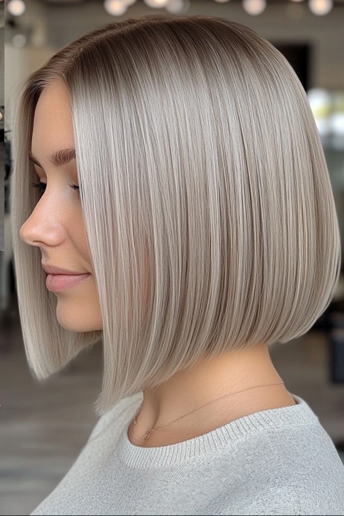 Icy Pearl Blonde Bob