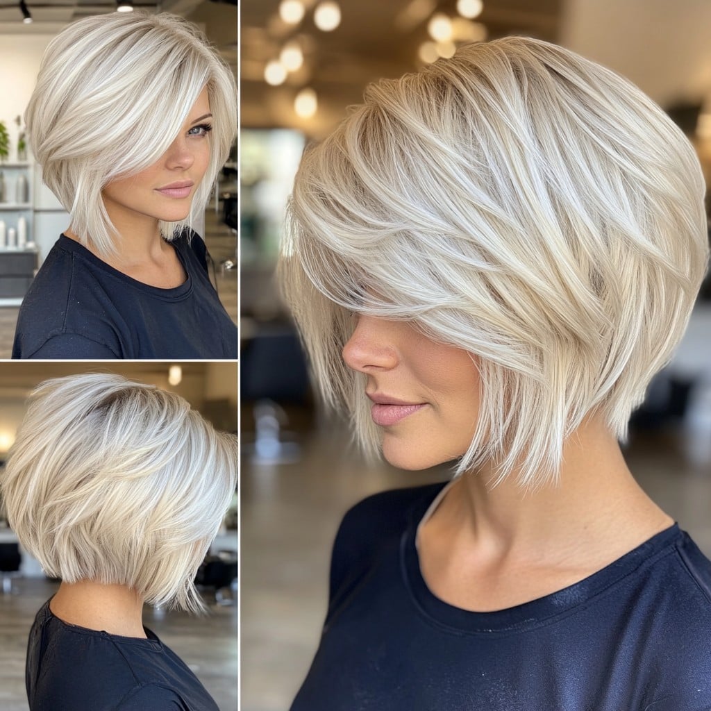 Icy Platinum Blonde Bob