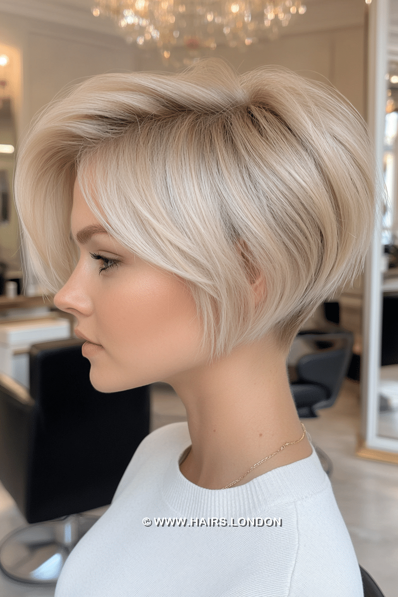 Icy Platinum Blonde Pixie Hair