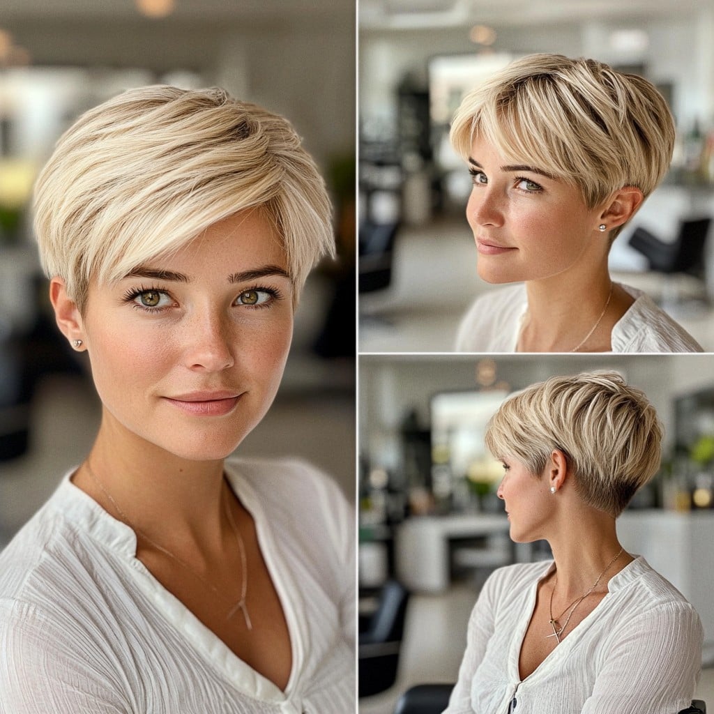 Icy Platinum Blonde Pixie
