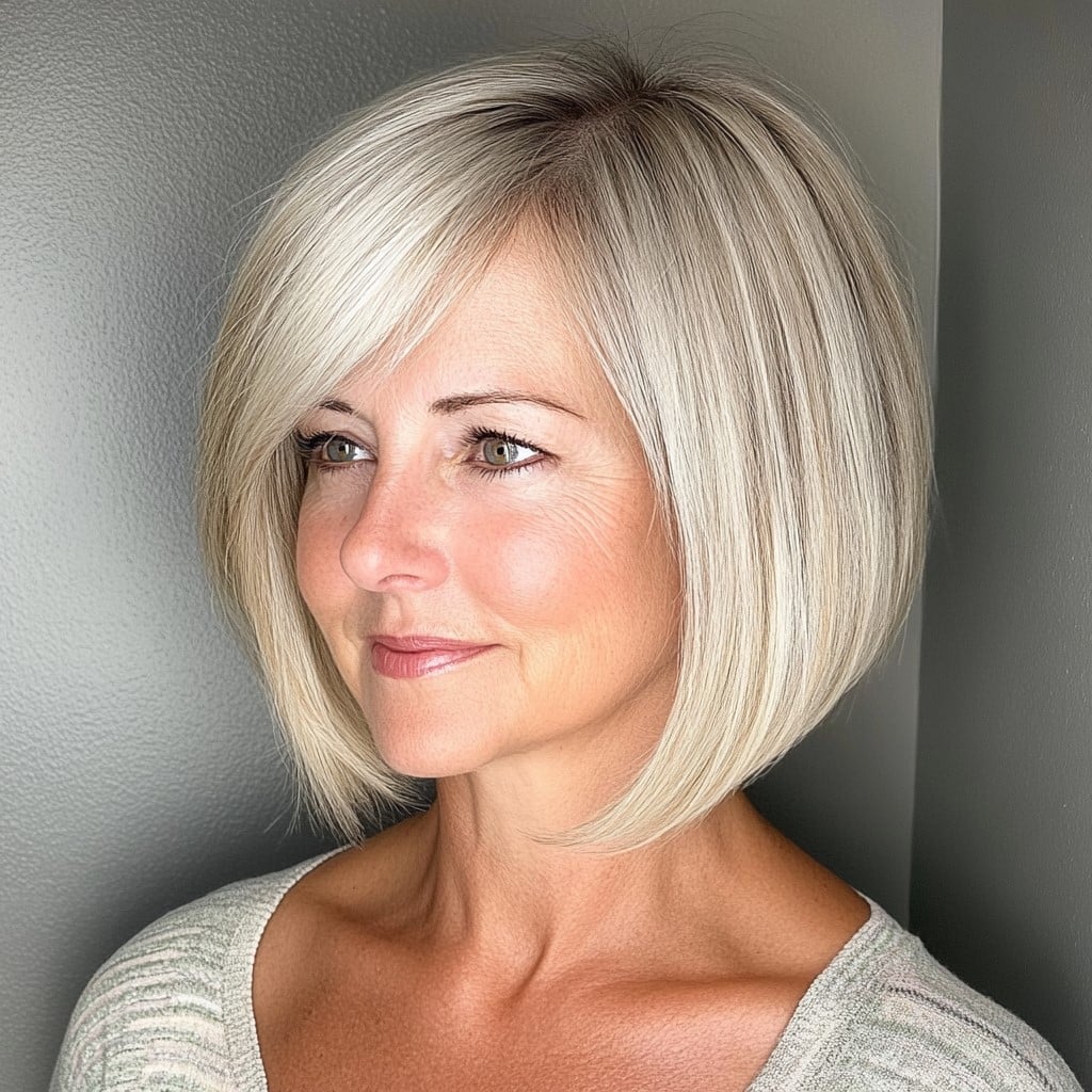 Icy Platinum Blonde Bob