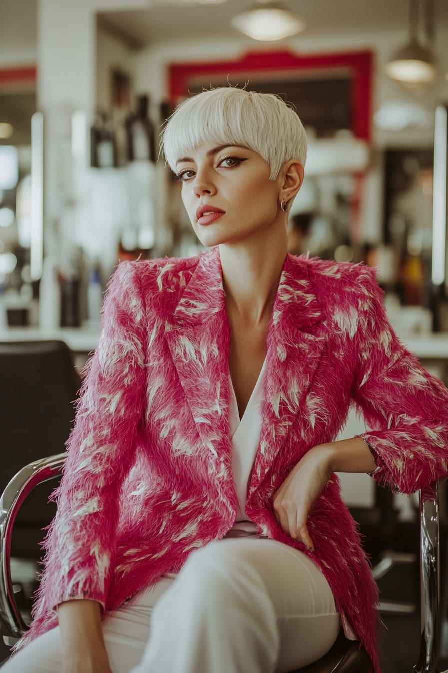 Icy Platinum Pixie Hair