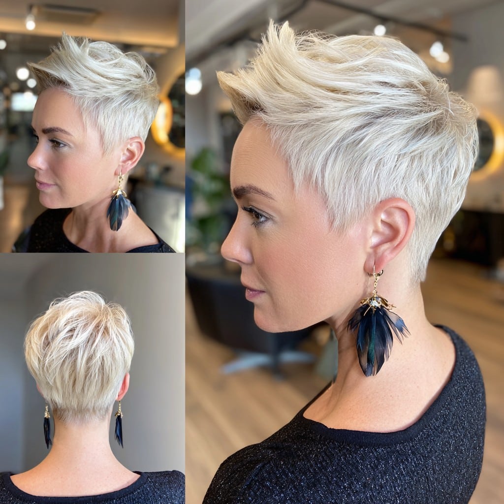 Icy Platinum Pixie Hair