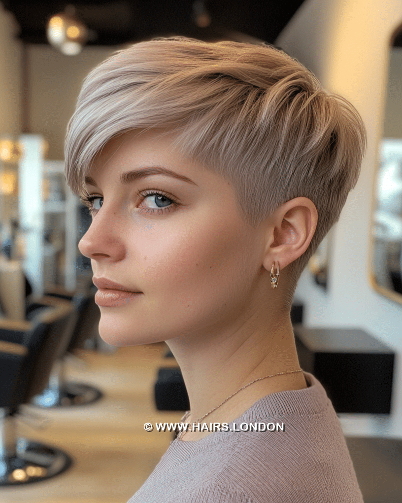 Icy Silver Blonde Pixie Hair