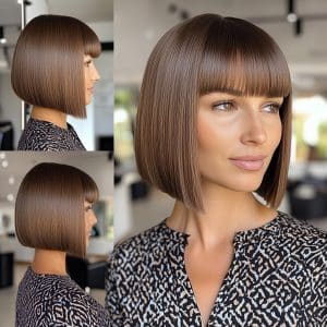 Light Brown Sleek Bob Hair