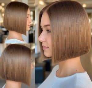 Light Brown Sleek Bob Hair