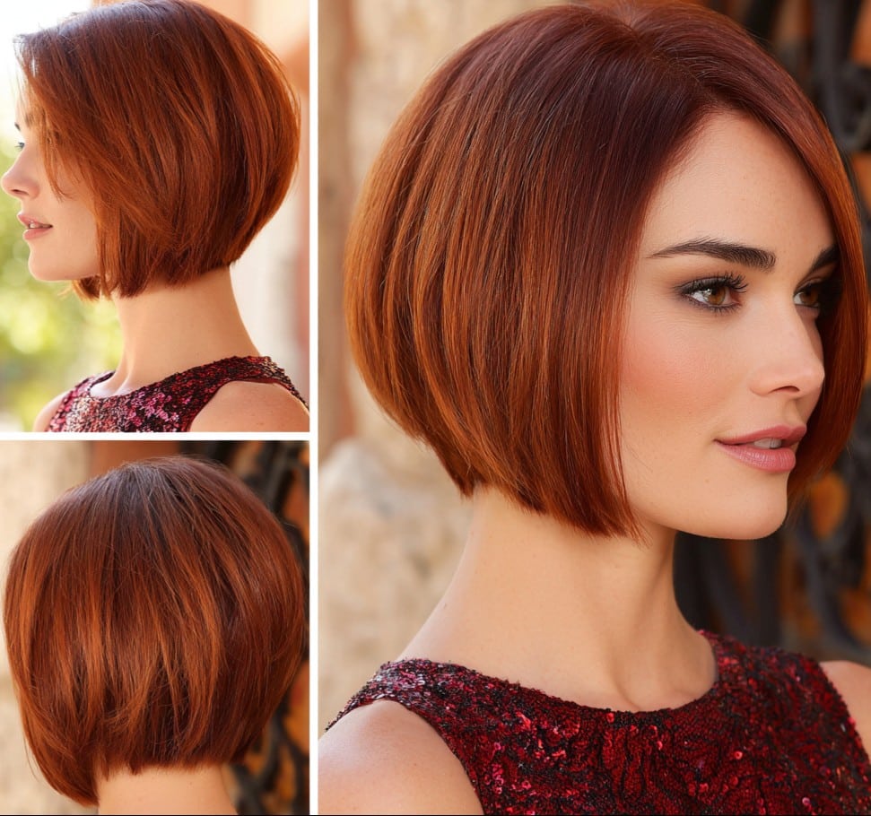 Mahogany Copper Bob Hair