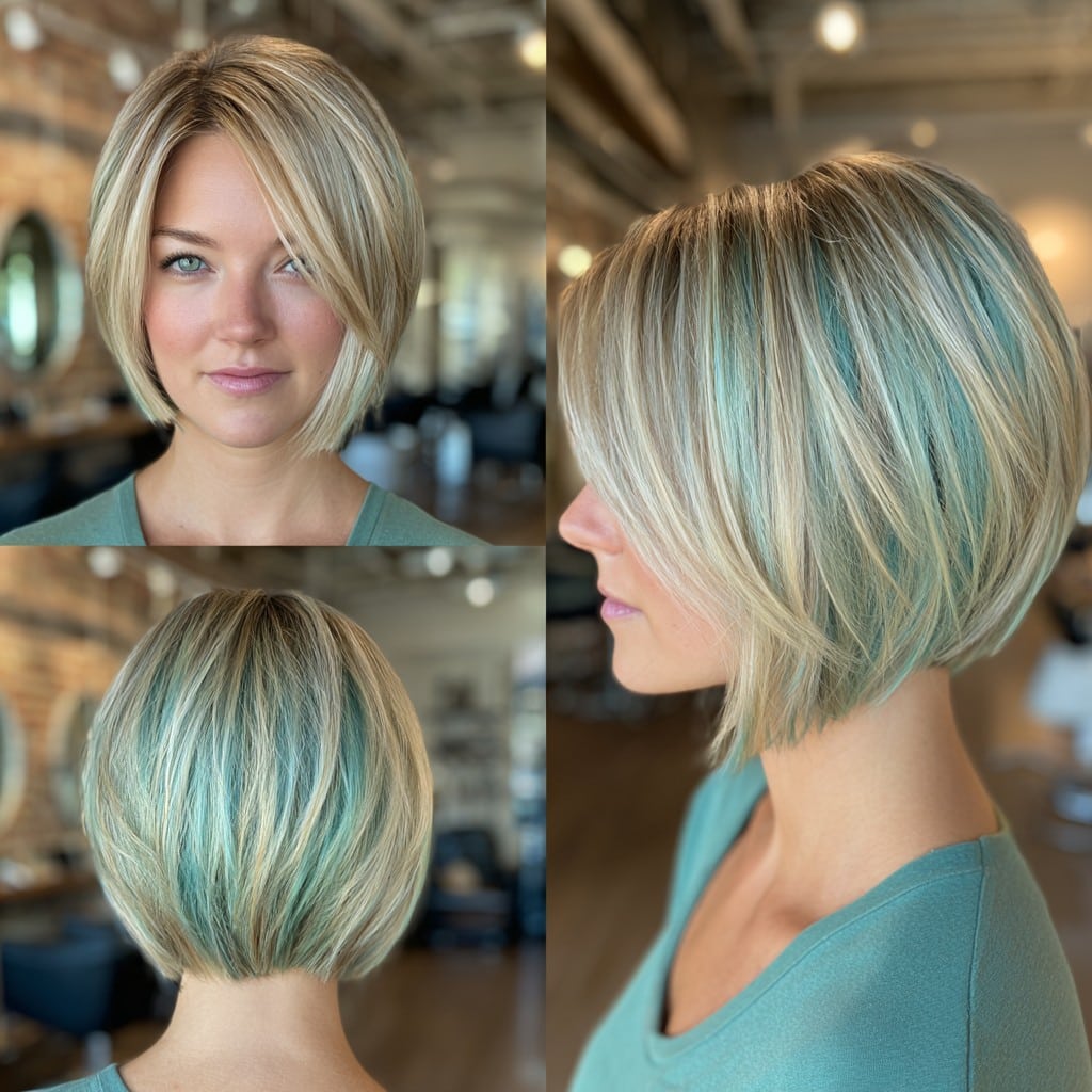 Mint Blonde Bob Hair