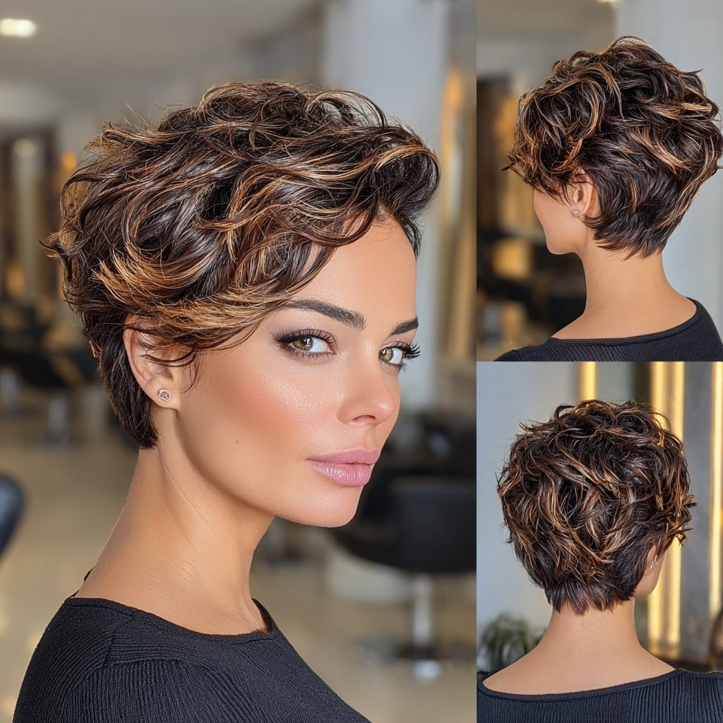 Mocha Caramel Pixie Hair