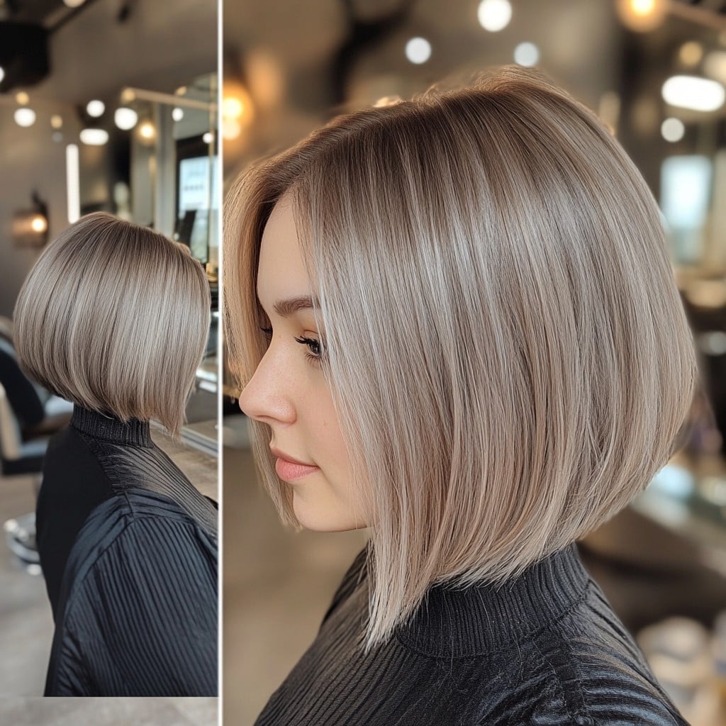 Mushroom-Blonde-A-Line-Bob-with-a-Smooth-Finish