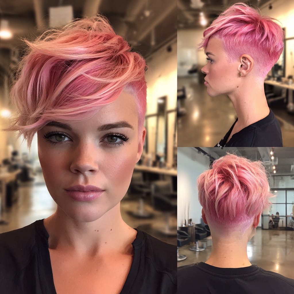 Pastel Pink Pixie Hair