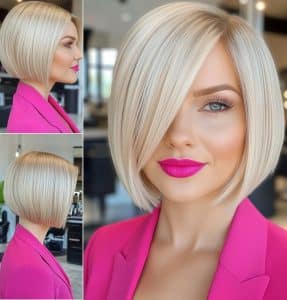 Platinum Blonde Blunt Bob