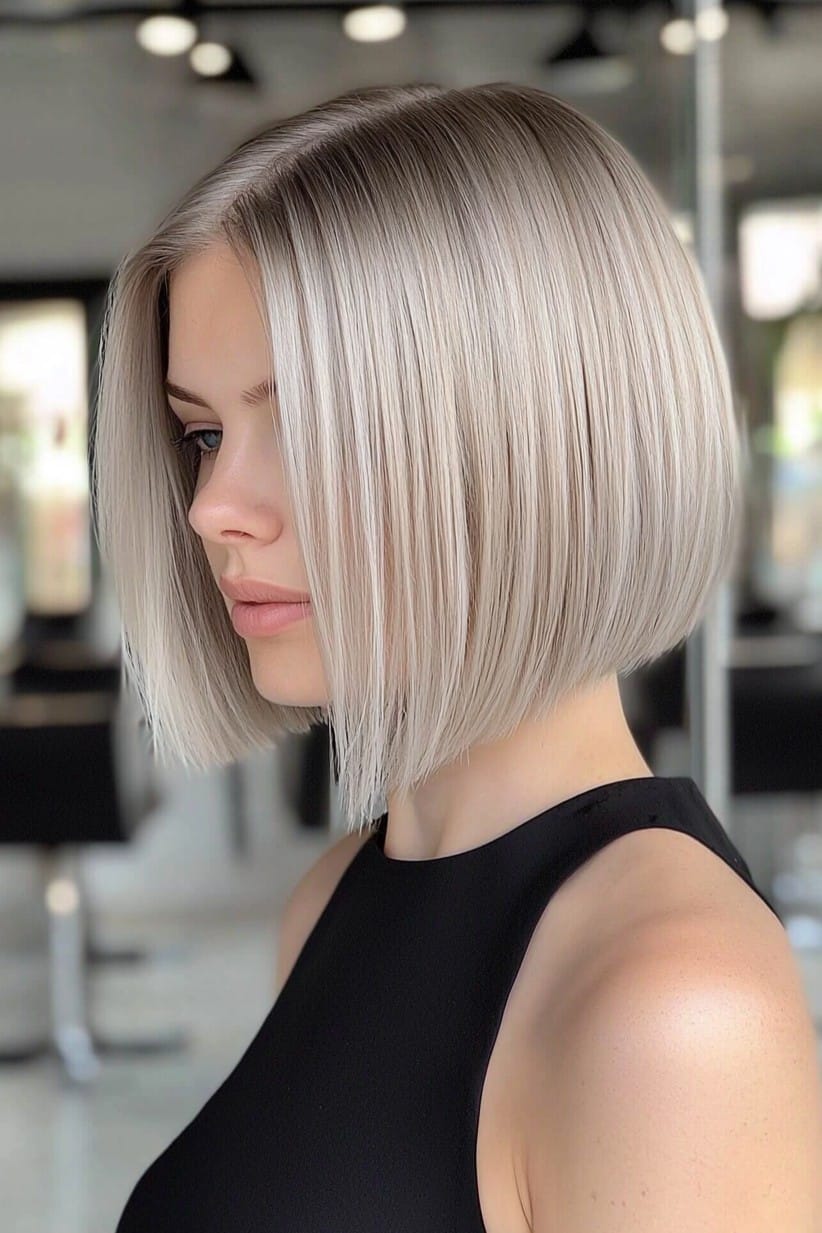 Platinum Blonde Bob Hair