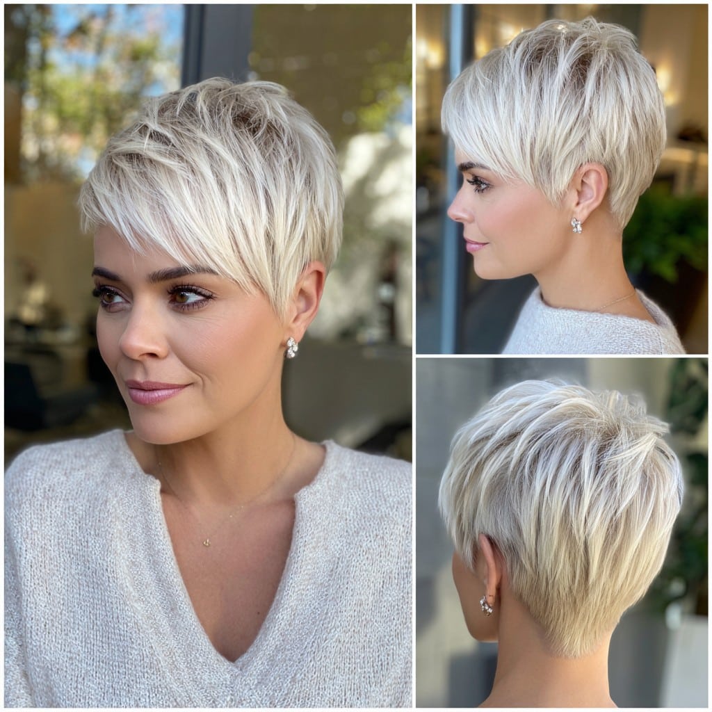 Platinum Blonde Pixie Hair