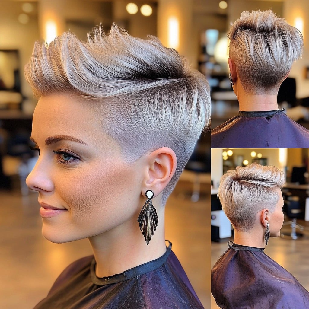 Platinum Blonde Undercut Pixie