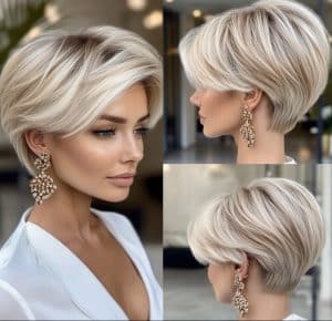 Platinum Blonde Wedge Hair