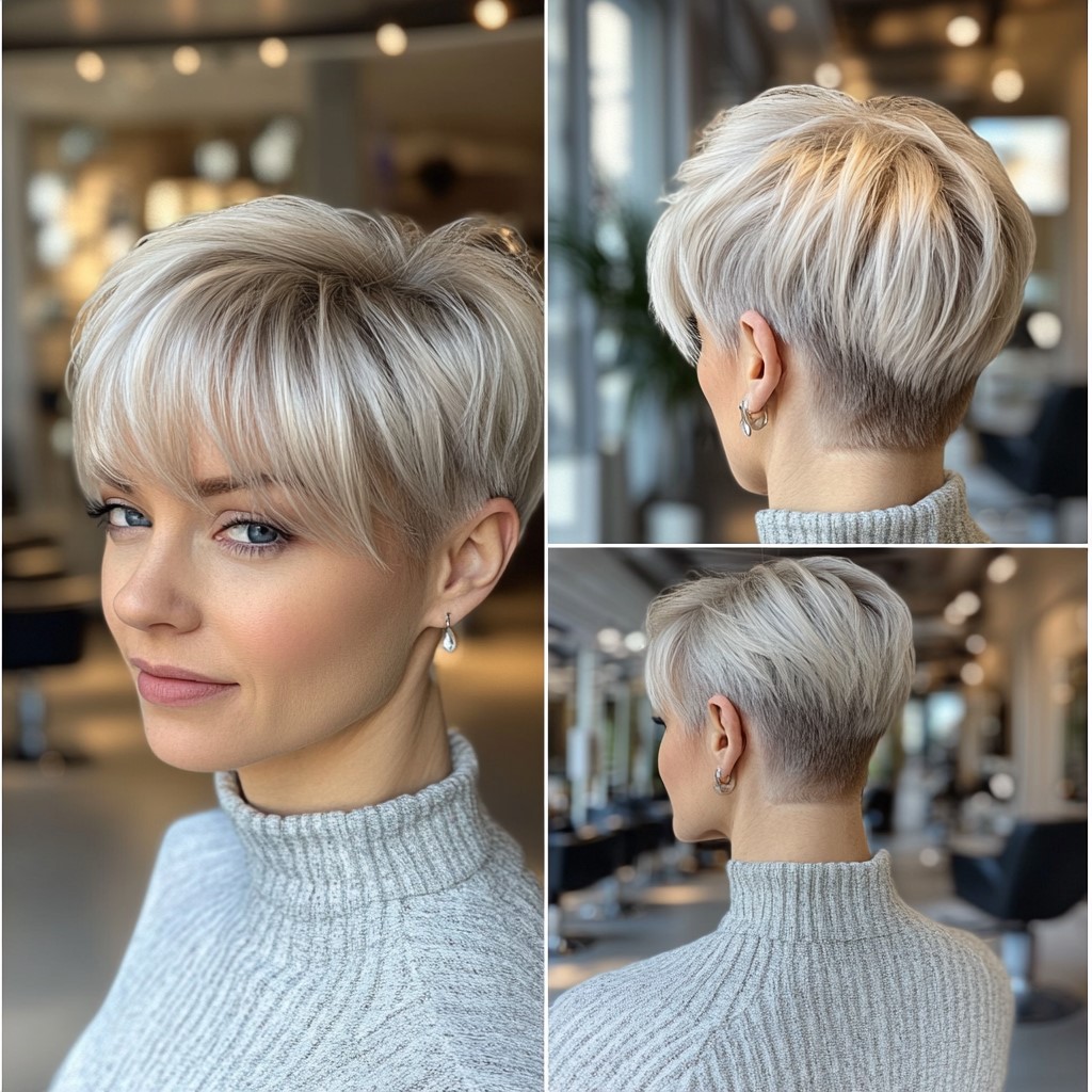 Platinum Pixie with Shadowed Roots
