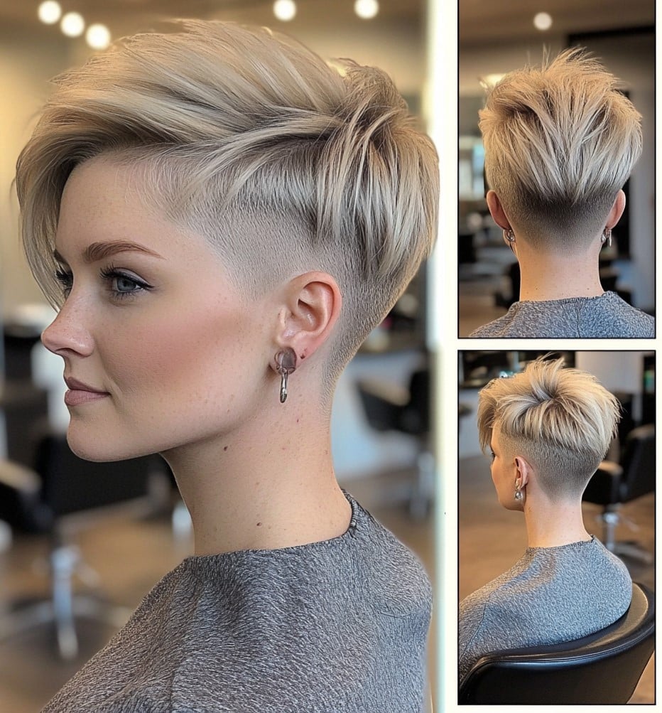 Platinum Tapered Undercut Pixie Hair