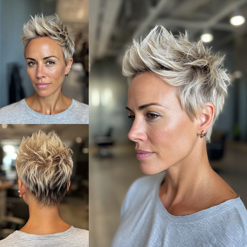 Platinum Textured Pixie Hair
