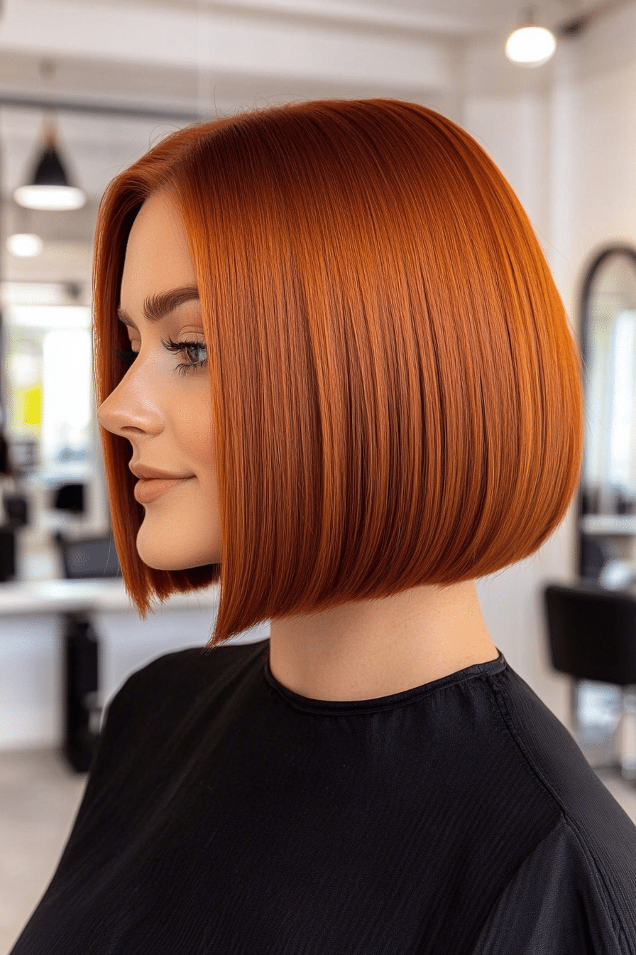 Polished Copper Bob Hair