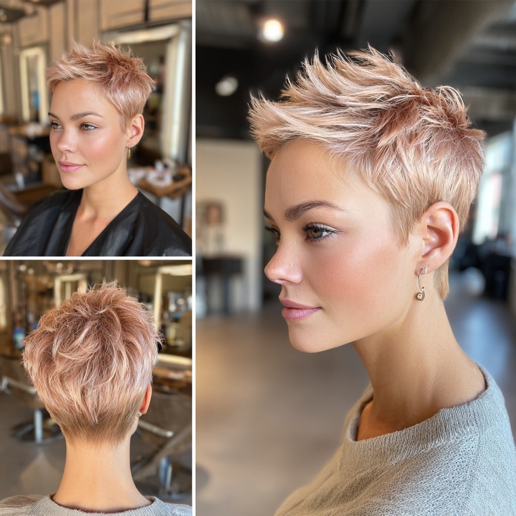 Rose Gold Pixie Hair