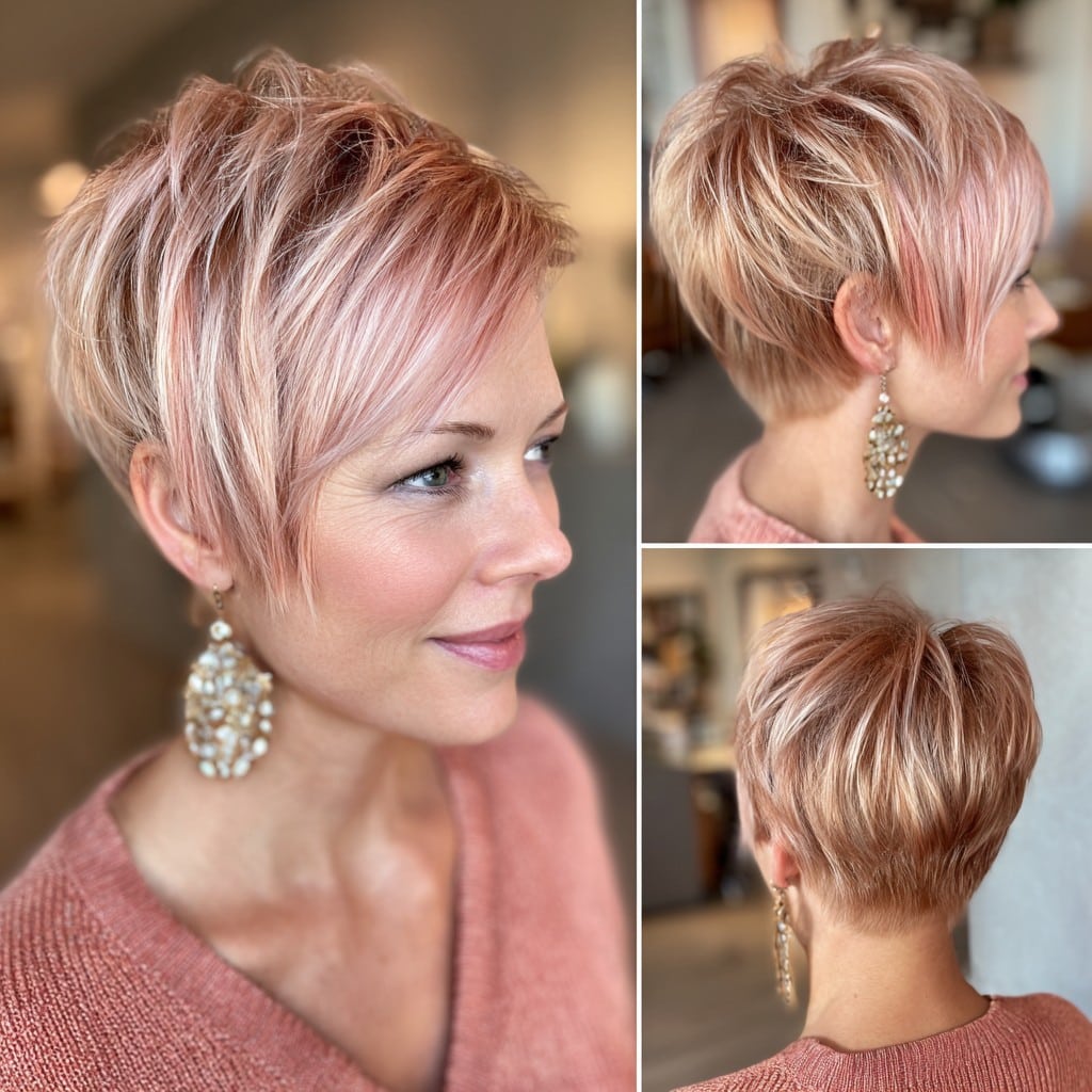 Rose Gold Pixie Hair