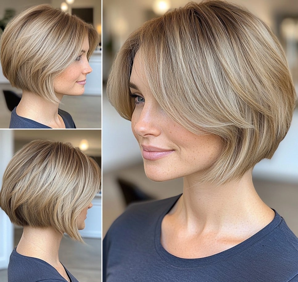 Sandy Beige Blonde Bob Hair