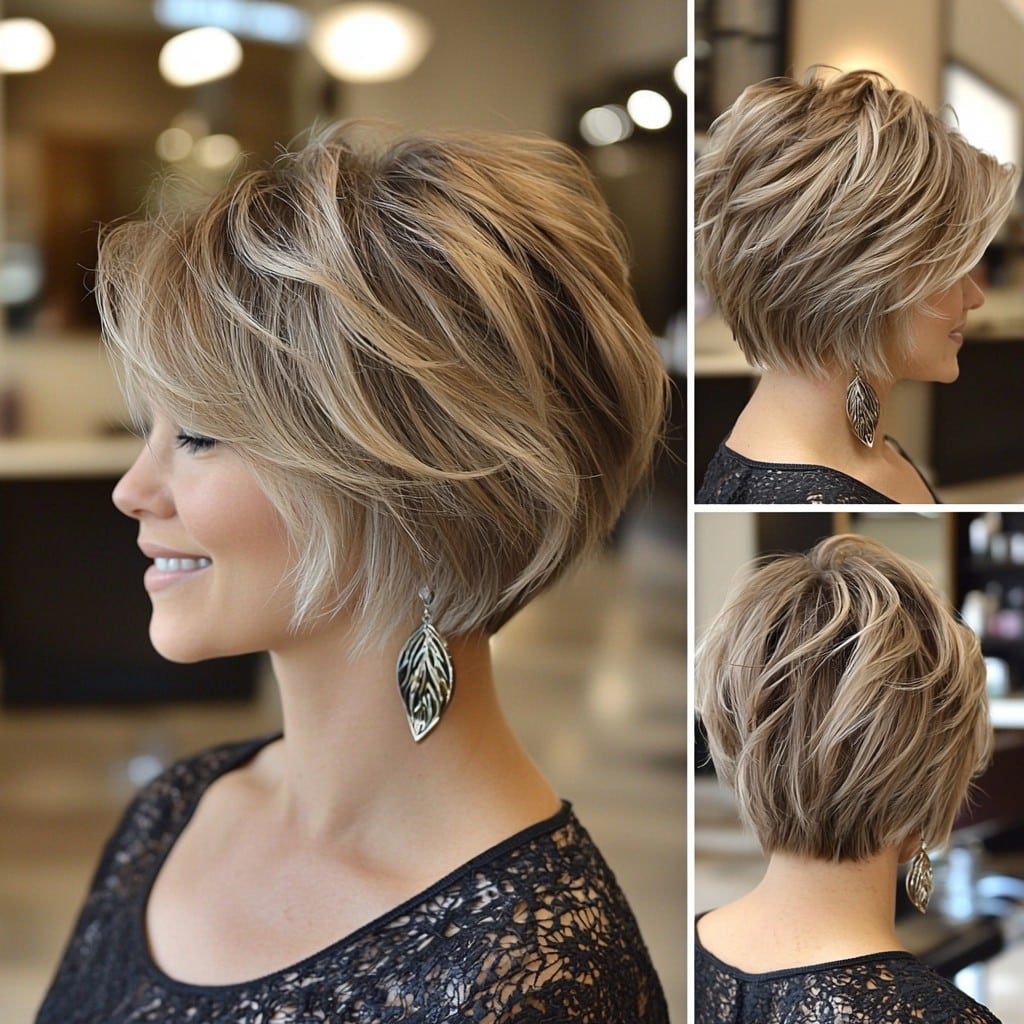 Sandy Blonde Choppy Bob