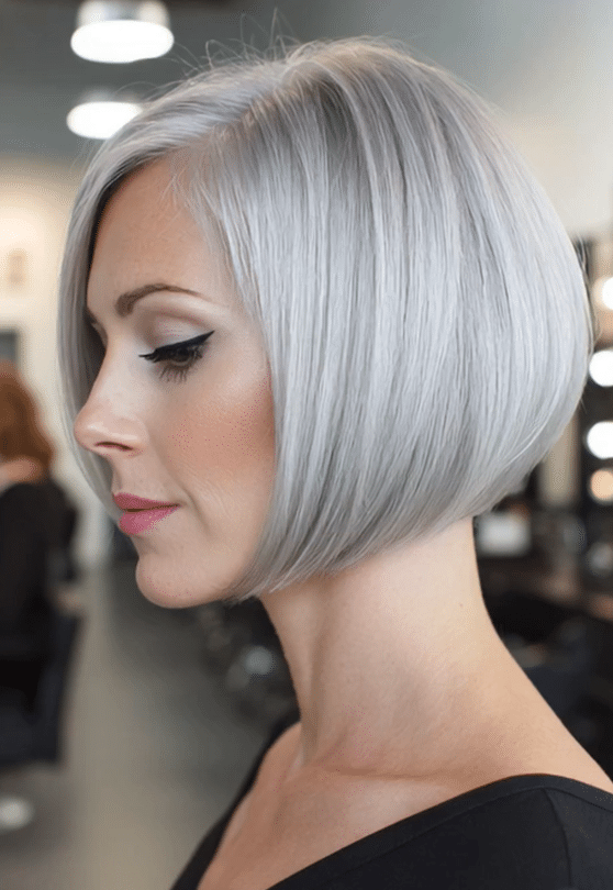 Soft Pearl Silver Bob Hair
