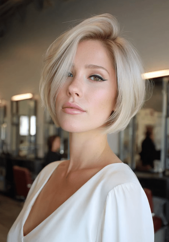 Soft Champagne Blonde Bob Hair