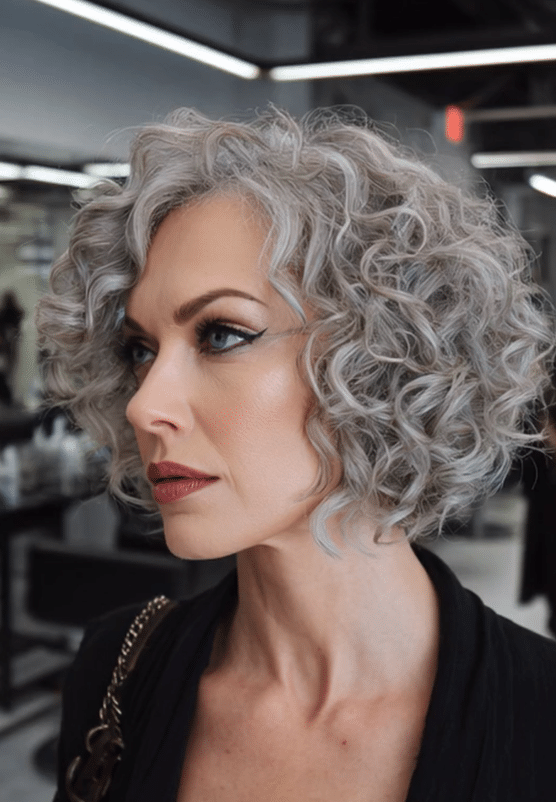 Soft Silver Pearl Curls Hair