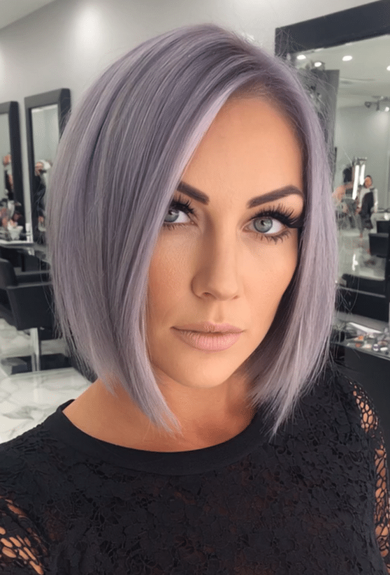 Soft Lavender Silver Hair