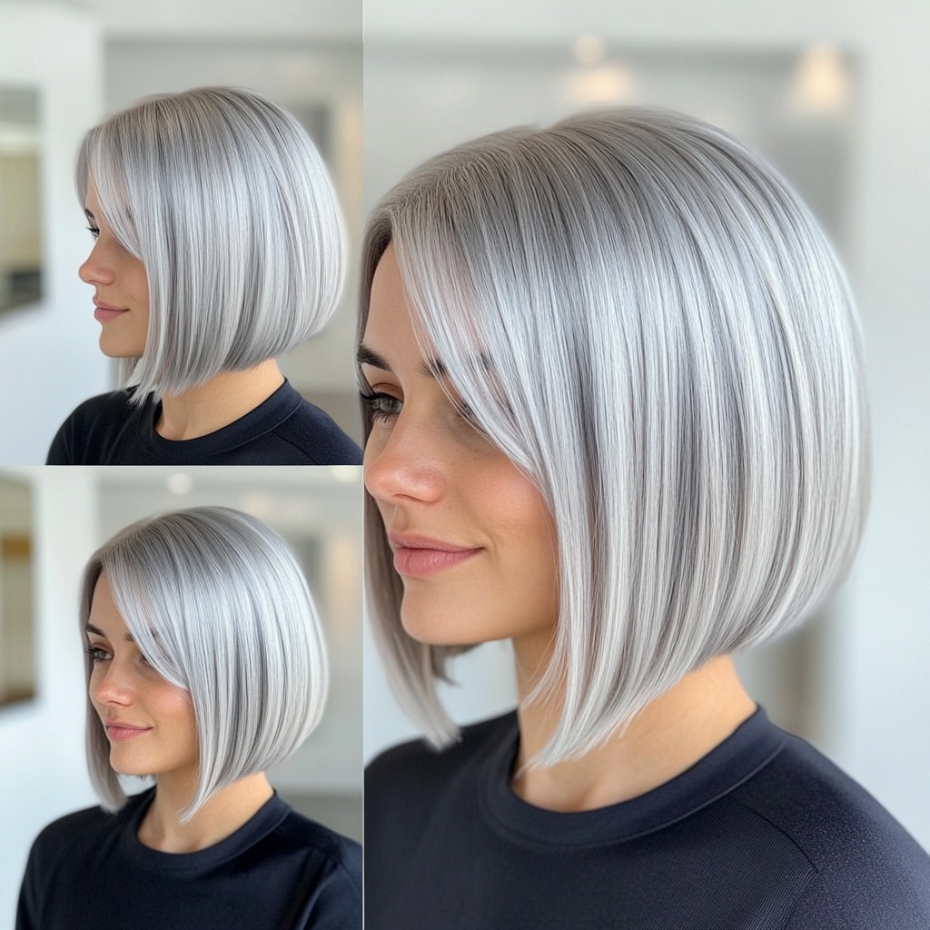 Silver Frost Bob with Bangs