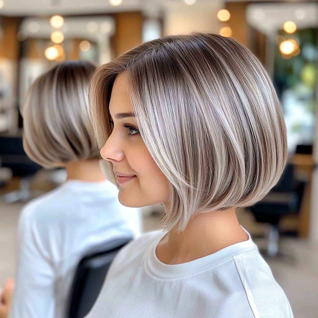 Smoky Ash Blonde Bob
