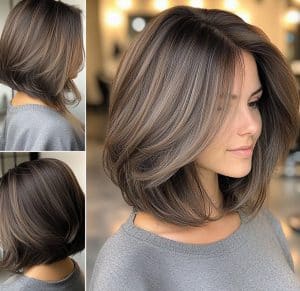 Smoky Brunette Lob Hair