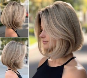 Soft Beige Blonde Bob Hair