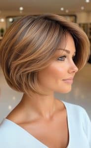 Soft Caramel Brown Bob Hair