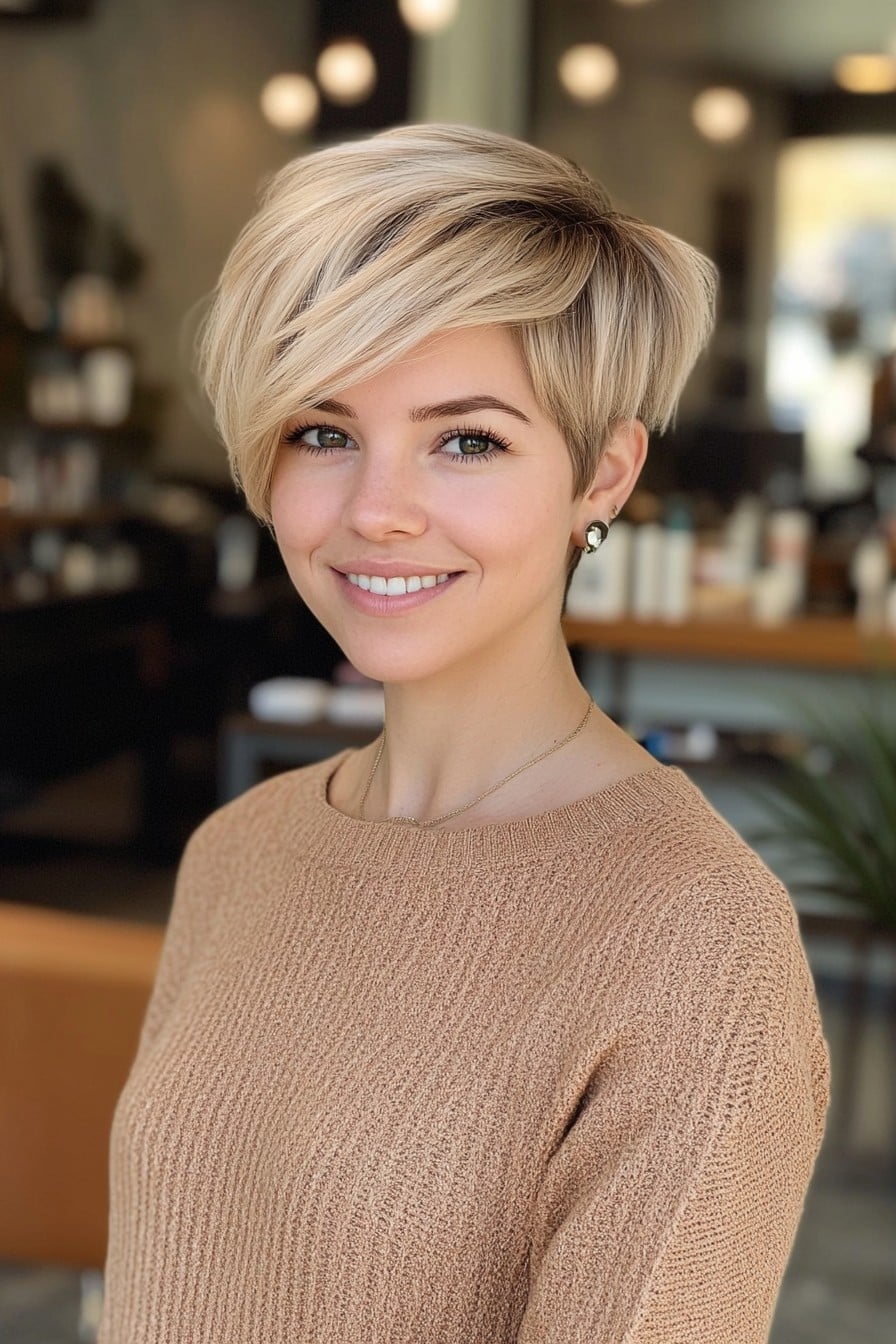 Soft Vanilla Blonde Pixie Hair