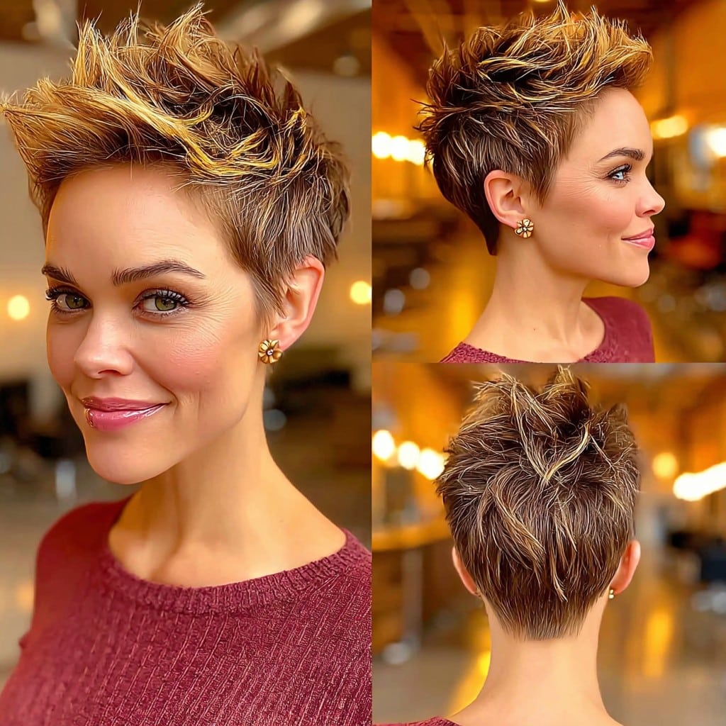 Spiky Caramel Pixie Hair