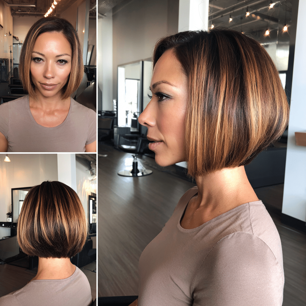 Warm Caramel Highlighted Brunette Hair