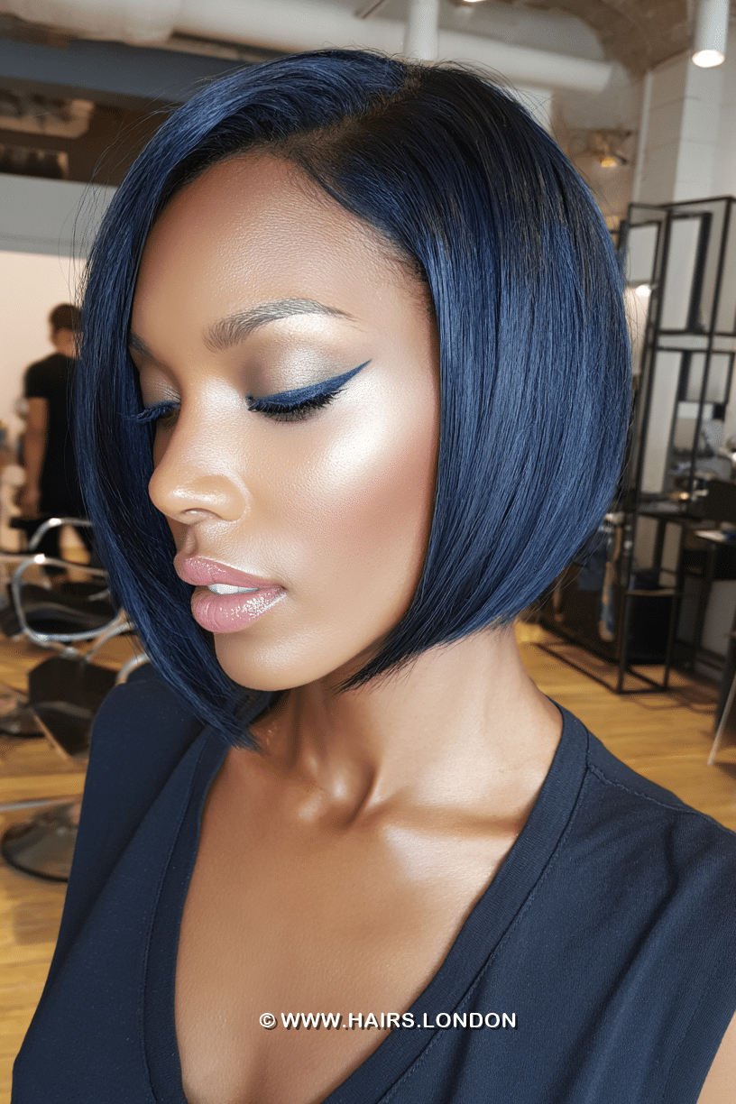 Midnight Sapphire Blue Hair