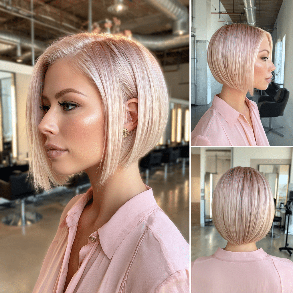 Soft Blush Platinum Blonde Hair