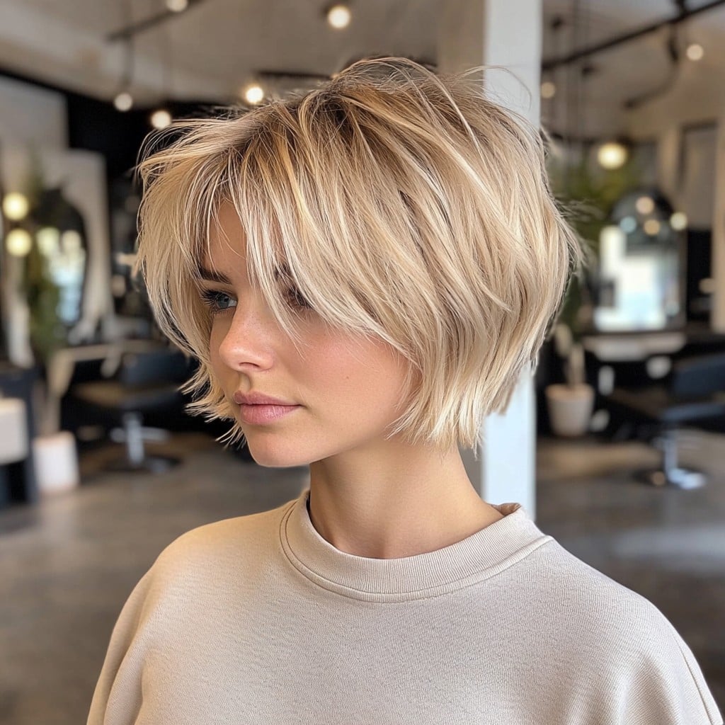 Tousled Champagne Blonde Hair